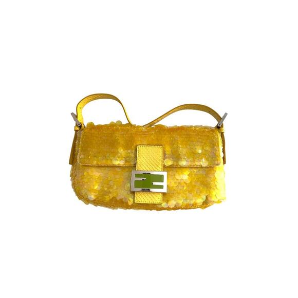 Vintage Fendi Yellow sequin Baguette - Picture 1 of 12